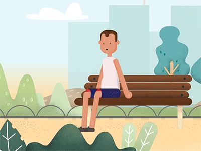 Tired Runner after animation character effects hello illustration motion