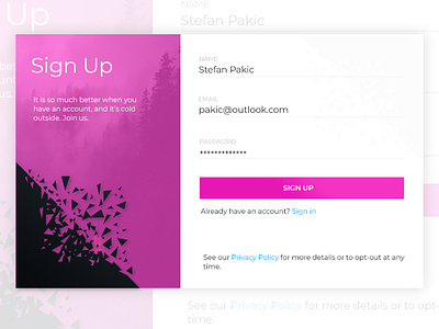 Daily UI #001 - Sign Up Modal design dialyui modal pakic register sign signup signupform stefan turok