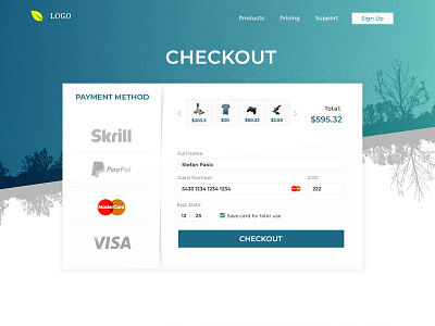 Daily UI #002 - Checkout Page 002 2 card checkout checkout form daily ui 002 design developer dialyui modal pakic payment portfolio stefan turok ui ux web web developer website