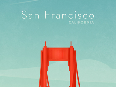 SF bridge golden gate illustration poster san francisco