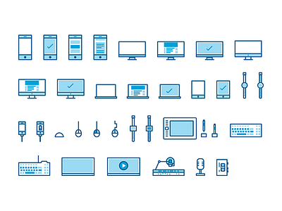 Devices audio desktop devices illustration keyboard microphone phone tablet