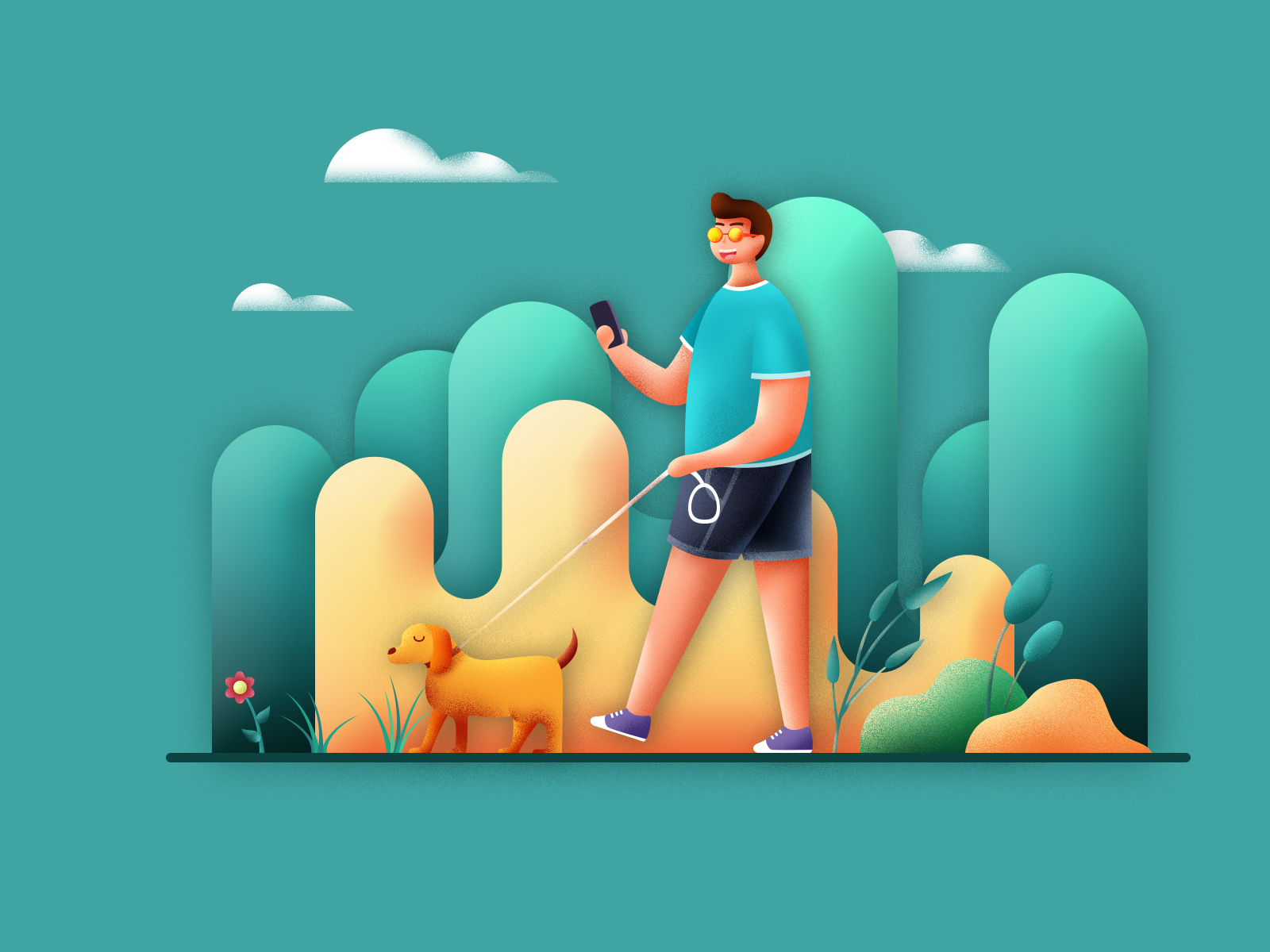 walk-a-dog-by-dong-on-dribbble