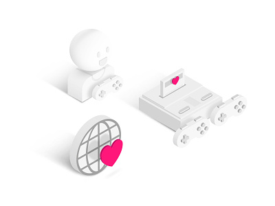 SuperMighty Isometric Icons charity gaming heart icon icon set icons isometric simple super