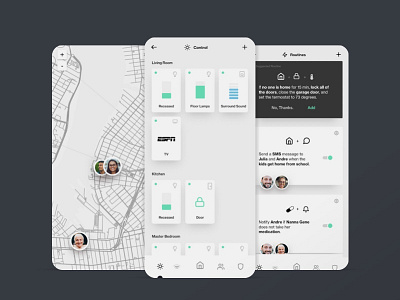 Home Automation UI: Controls & Location by Ty Burrowbridge on Dribbble