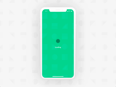 Loading Screen ⚡️ animation green iphone loading minimalism mobile screen shapes simple ui ux white