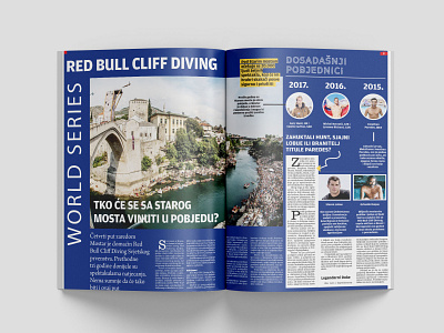 Red Bull Cliff Diving magazine editorial design