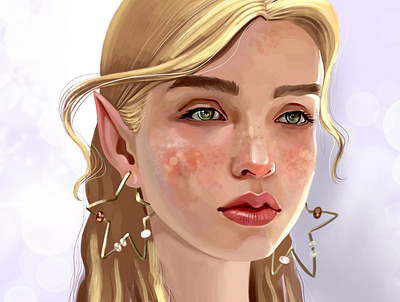 Sketch of elf art elf girl illustration portrait girl