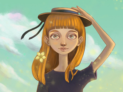 Promo art girl illustration portrait girl
