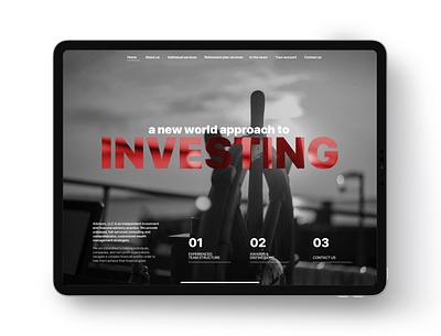 Financial advisor website finance finance website financial advisor investing landing main page menu webdesign website design