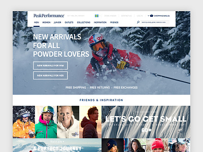 Peak Performance in progress landing page ski sweden web web design website