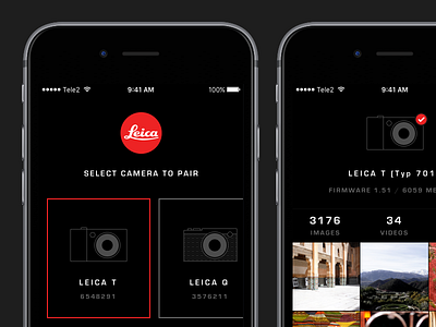 Leica App app camera concept dark illustration leica minimal photo ui ux