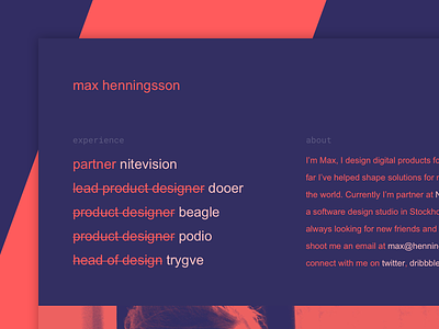 My new site ⚡️🍉 designer interface portfolio semplice stockholm ui ux website