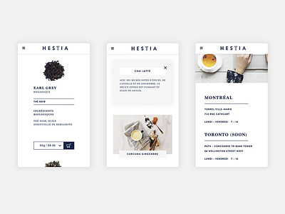 Hestia - Mobile website