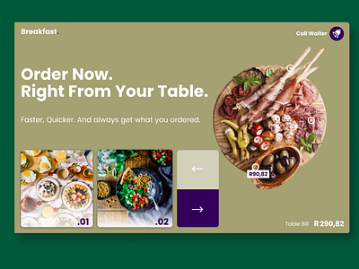 Order Table Landing Page app brand clean design dribbbble flat green identity mobile typography ui ux webdesign website