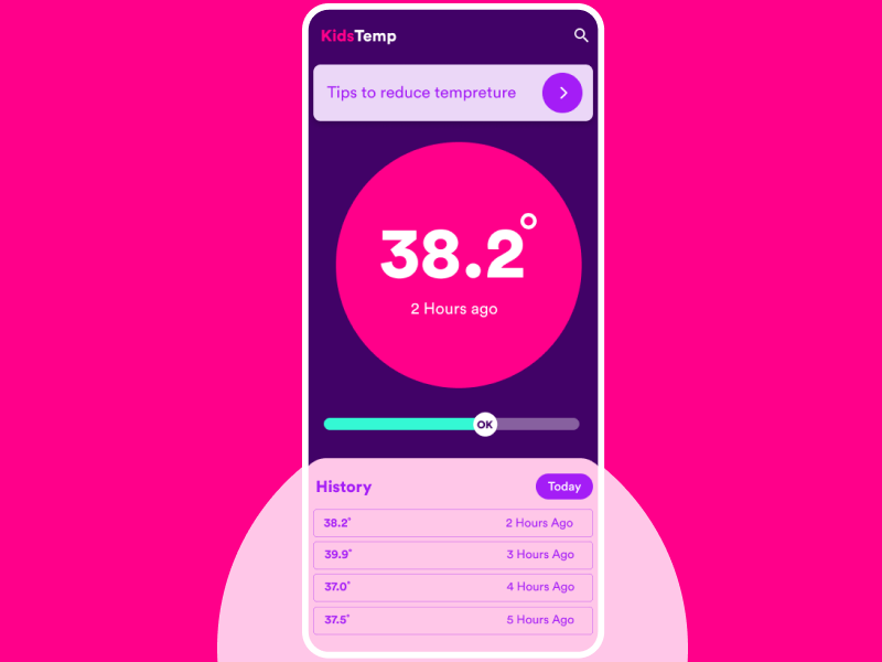 KidsTemp flat icon app ios dribbbble mobile ux ui design