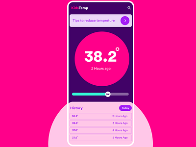KidsTemp app design dribbbble flat icon ios mobile ui ux