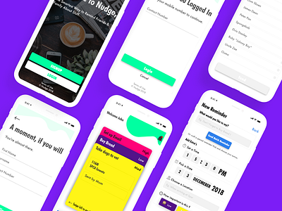 Nudge Reminder App app app design branding clean design dribbbble identity mobile product product design ui ux vector