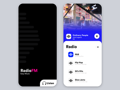 Radio Live Stream App Concept app clean design dribbbble ui ux vector