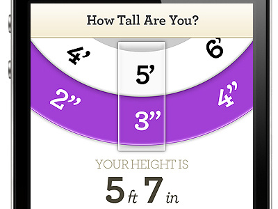 How Tall Are You? app design interface ipad iphone