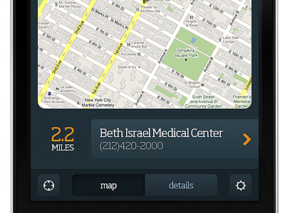 Nearest Hospital app design interface ipad iphone