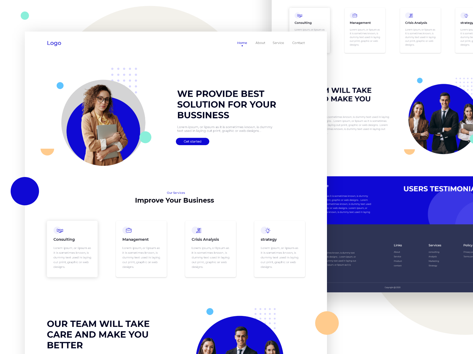 #01 Business Landing Page Design Concept by Saravanan on Dribbble