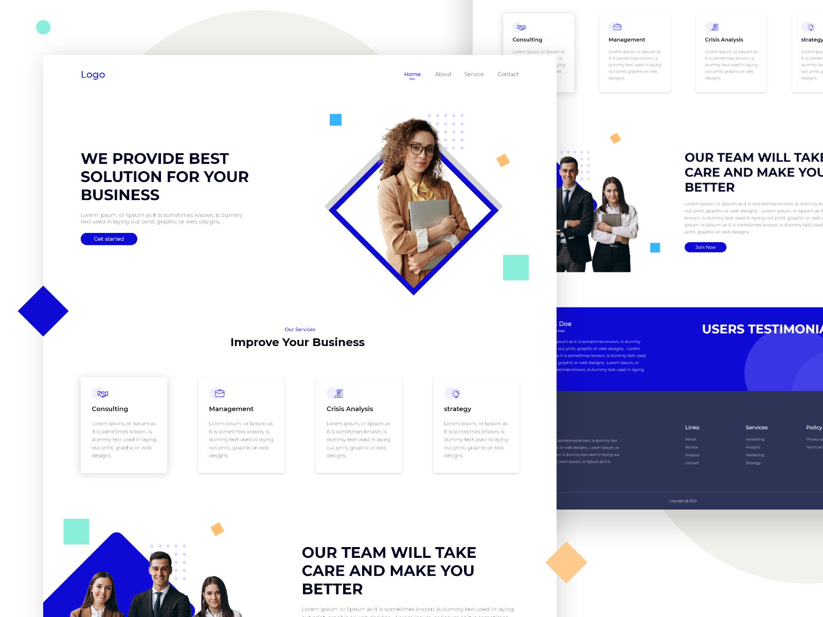 #02 Business Landing Page Design Concept by Saravanan on Dribbble