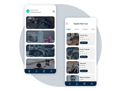 ✂️Beauty Salon App - Home screen