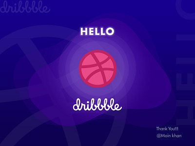 Hello dribbble blue clean design dribbble dribbble ball dribbble debut gradient hello dribbble illustration invite landing page minimal page screen typography