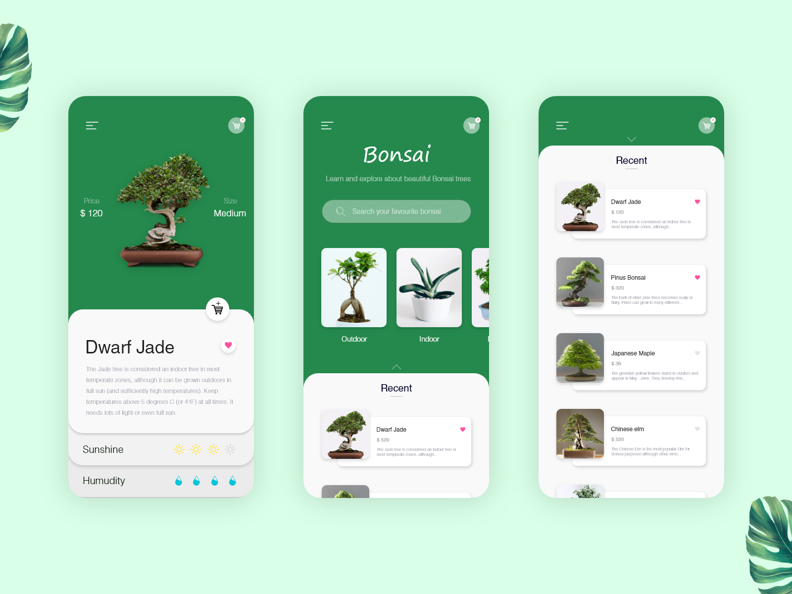 Bonsai tree app by Saravanan on Dribbble