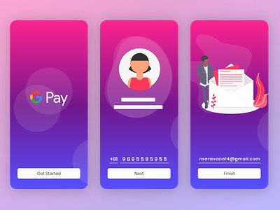 #01 Google Pay Redesign app design branding first screen google google pay gradient illustrations minimal pay payment splash screen start start by startup tez uidesign ux design vector