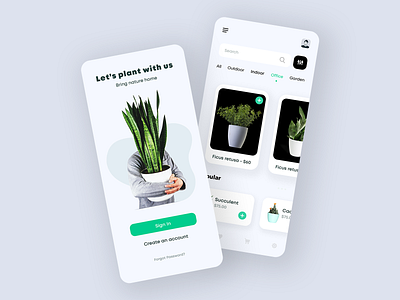 Plant App Ui Design app app design clean ui green app mobile ui modernui plant app simple design simple ui ui ux