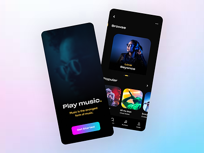 Music App Ui Design app app interaction dark theme interface ios app mobile mobile app music music app simple design sound theme ui ux