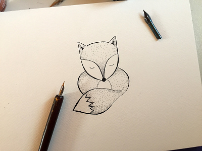 Foxie Fox animal artwork cartoon comic cute design dip pen drawing fox illustration ink inked