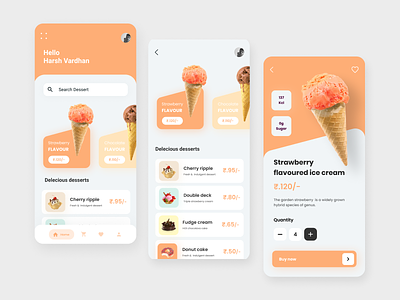 Ice-cream store app animation app app design dark e commerce ice cream illustration ios mobile product design shop typography ui ui design ui ux