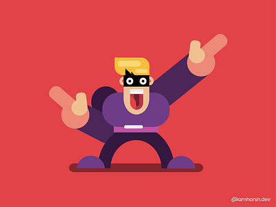 Happy Man Flat Illustration