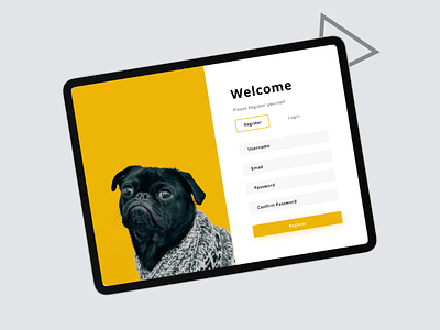 Pet Lovers Registration form app form design illustration ios ipad minimal ui ux