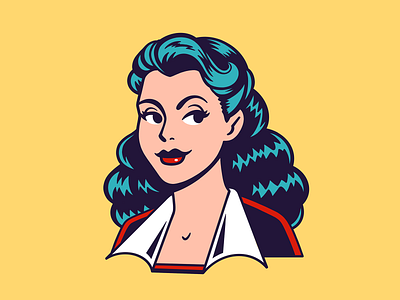Rad Retro Lady character comic book icon illustraion lady logos pin up retro vintage woman