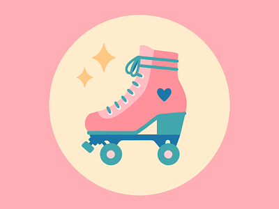 Roller Skate flat design icon illustration logo procreate art roller derby roller skate roller skating vector