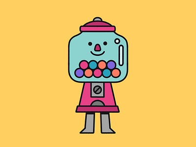 Gumball Boy candy cute flat design gumball gumball machine icon illustration logo concept retro vintage
