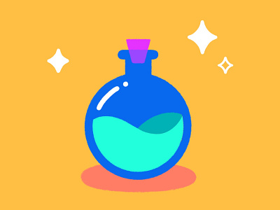 Magic Potion bottle flat design game design halloween hand drawn icon illustration magic potion procreate