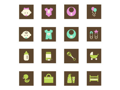 Baby Icons babies e store icon vector