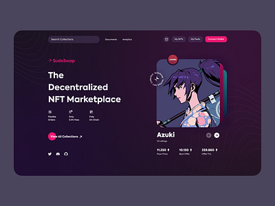 Sudoswap Landing Concept crypto landingpage nft nft marketplace ui uidesign uiux uiux design webdesign website webui