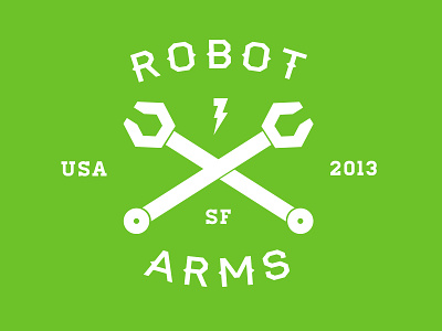 Robot Arms arms logo mark robot satire