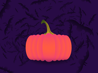 Something Spooky bats gradient halloween pumpkin