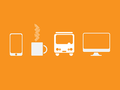 Daily Life bus coffee computer daily icons iphone life