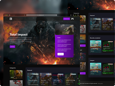 E-sports community landing page design