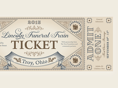 Vintage Train Ticket indesign photoshop print design