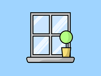 Window design flat illustration