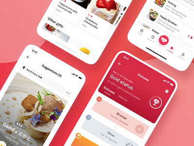 Grumpeat App bars cafe clean food glass gradient layout mobile app mobile app design pink red restaurant screen ui uiux ux