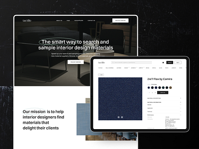 Tactillo. Premium design materials branding clean dark design fashion furniture grid luxury materials moden premium typography ui ux web design